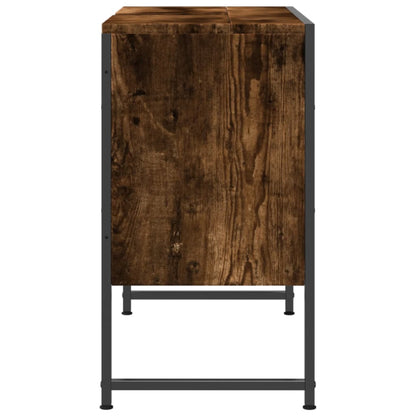 Bathroom Sink Cabinet Smoked Oak 80x33x60 cm Engineered Wood - Bend