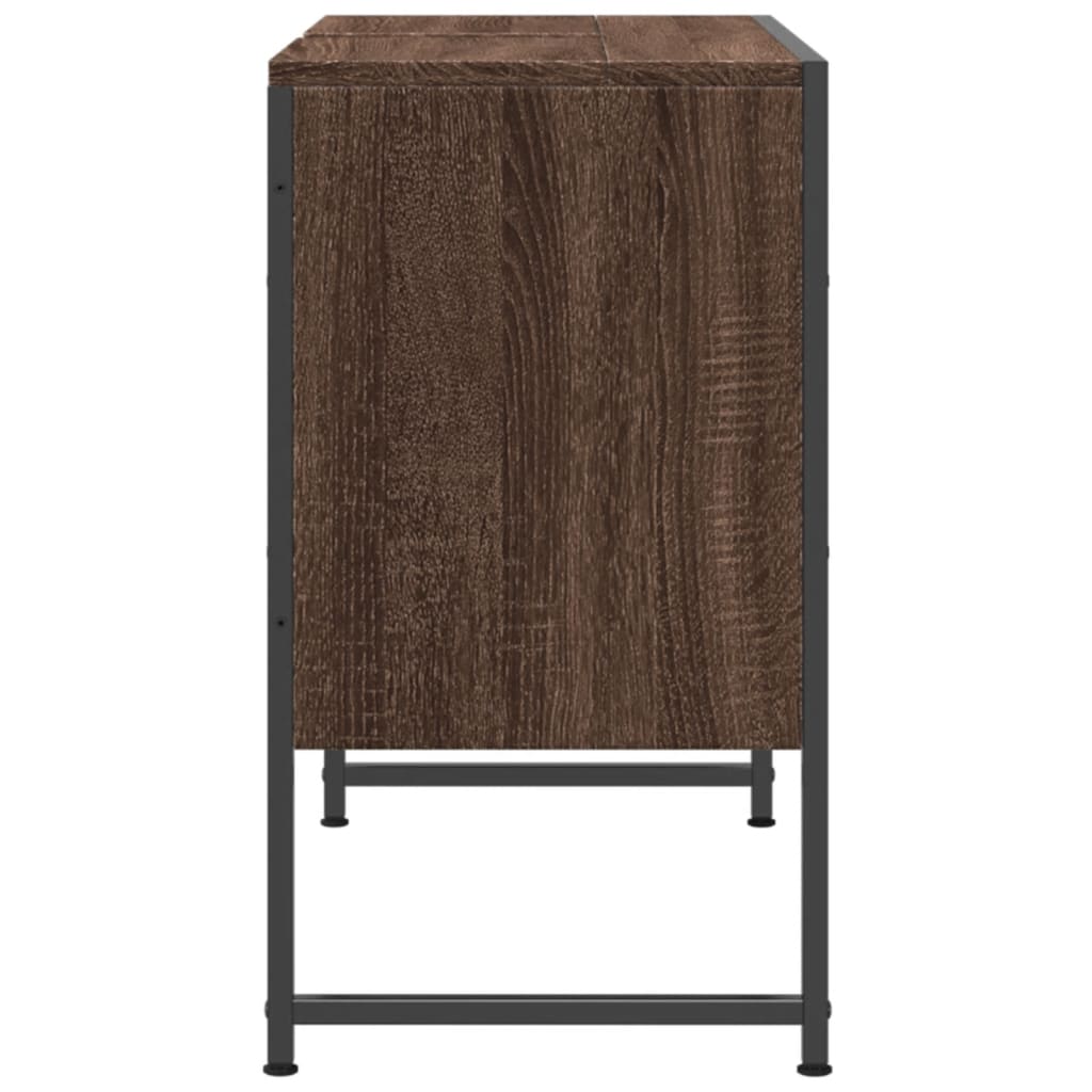 Bathroom Sink Cabinet Brown Oak 80x33x60 cm Engineered Wood - Bend