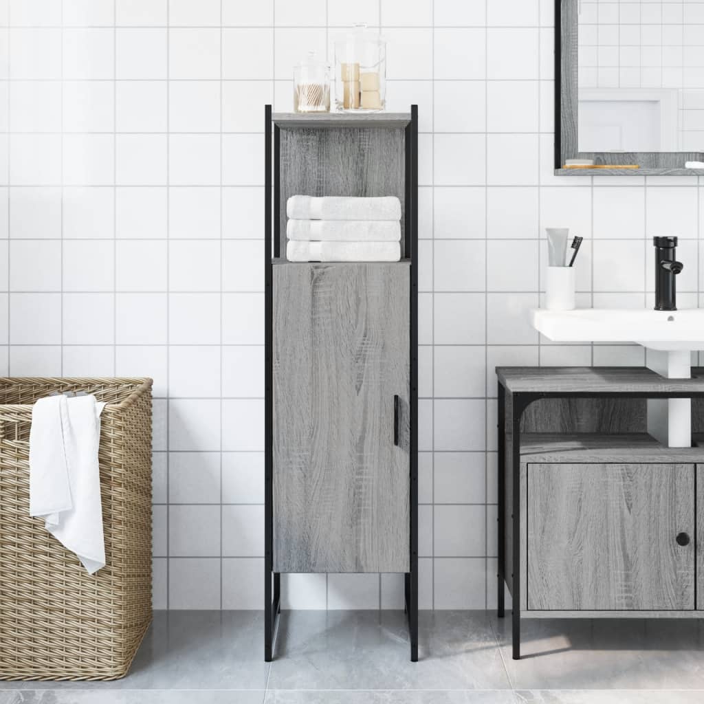 Bathroom Cabinet Grey Sonoma 33x33x120.5 cm Engineered Wood - Bend