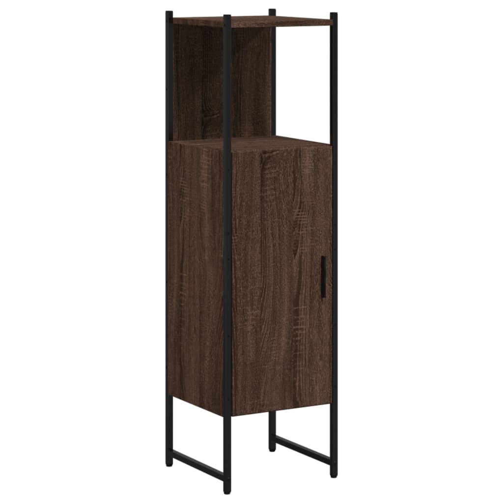 Bathroom Cabinet Brown Oak 33x33x120.5 cm Engineered Wood - Bend