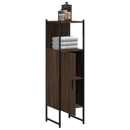 Bathroom Cabinet Brown Oak 33x33x120.5 cm Engineered Wood - Bend