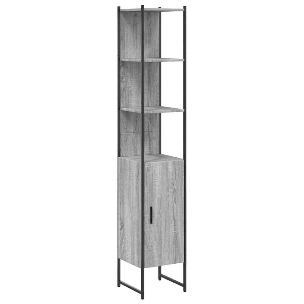 Bathroom Cabinet Grey Sonoma 33x33x185.5 cm Engineered Wood