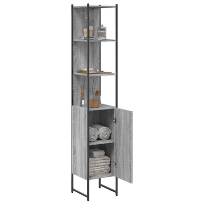 Bathroom Cabinet Grey Sonoma 33x33x185.5 cm Engineered Wood