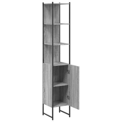 Bathroom Cabinet Grey Sonoma 33x33x185.5 cm Engineered Wood