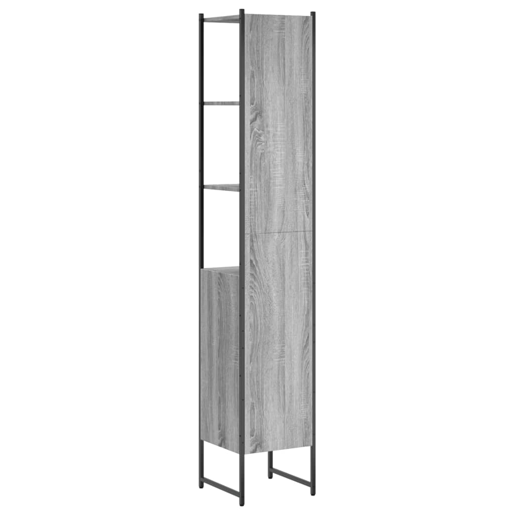 Bathroom Cabinet Grey Sonoma 33x33x185.5 cm Engineered Wood