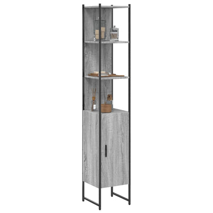 Bathroom Cabinet Grey Sonoma 33x33x185.5 cm Engineered Wood