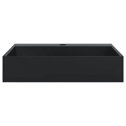 Wash Basin 50x38x11 cm Mineral Cast/Marble Cast Matt Black - Bend