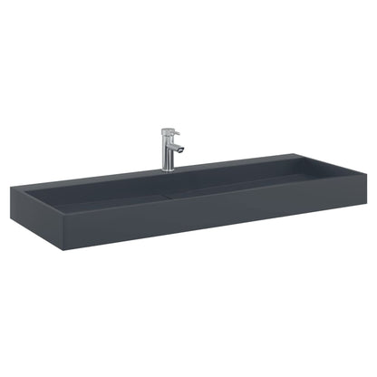 Wash Basin 120x46x11 cm Mineral Cast/Marble Cast Anthracite - Bend