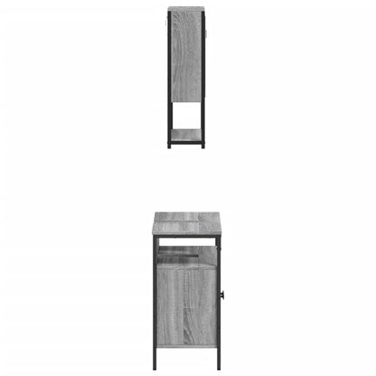 2 Piece Bathroom Furniture Set Grey Sonoma Engineered Wood