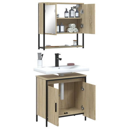 2 Piece Bathroom Furniture Set Sonoma Oak Engineered Wood