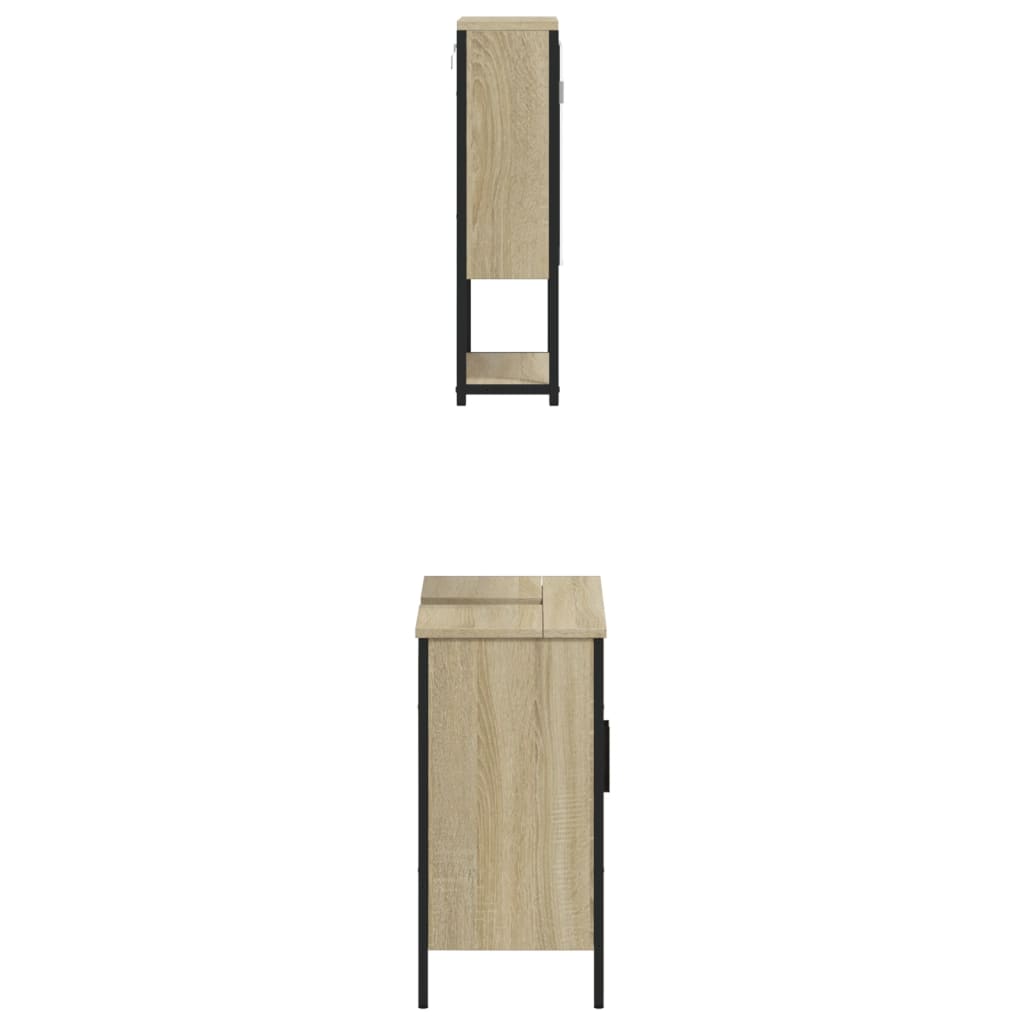 2 Piece Bathroom Furniture Set Sonoma Oak Engineered Wood