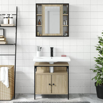 2 Piece Bathroom Furniture Set Sonoma Oak Engineered Wood