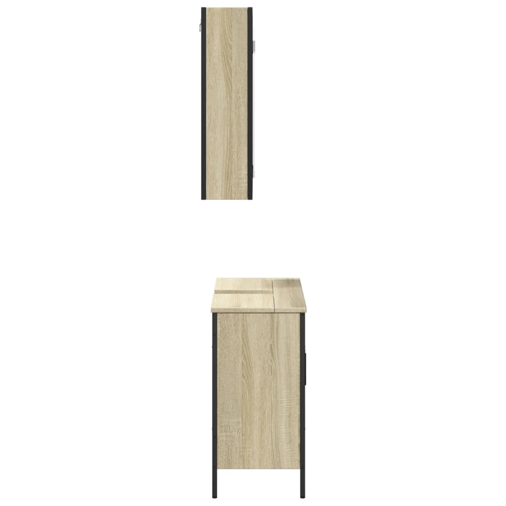 2 Piece Bathroom Furniture Set Sonoma Oak Engineered Wood