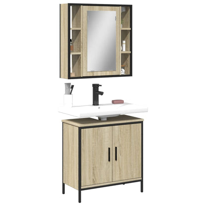 2 Piece Bathroom Furniture Set Sonoma Oak Engineered Wood