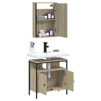 2 Piece Bathroom Furniture Set Sonoma Oak Engineered Wood