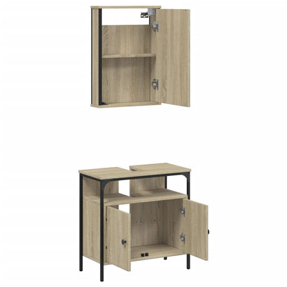 2 Piece Bathroom Furniture Set Sonoma Oak Engineered Wood