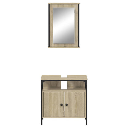 2 Piece Bathroom Furniture Set Sonoma Oak Engineered Wood