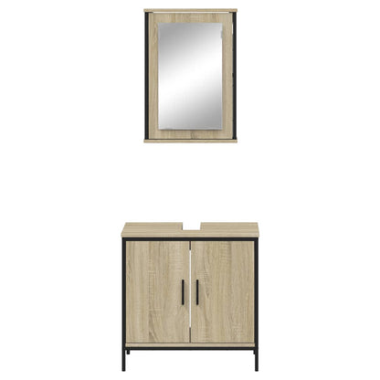 2 Piece Bathroom Furniture Set Sonoma Oak Engineered Wood