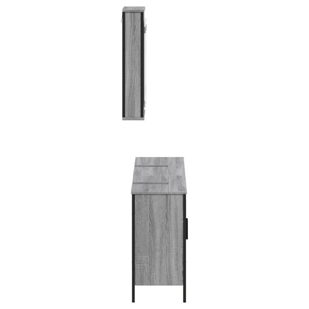 3 Piece Bathroom Furniture Set Grey Sonoma Engineered Wood