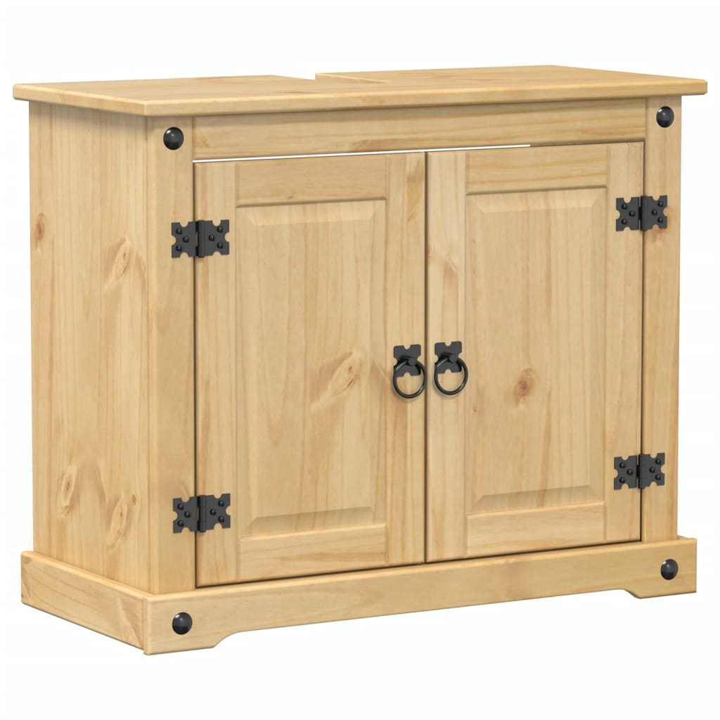 Bathroom Sink Cabinet Corona 73x33x60 cm Solid Wood Pine - Bend