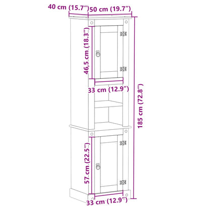 Bathroom Cabinet Corona 50x40x185 cm Solid Wood Pine