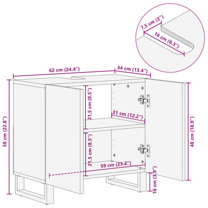 Bathroom Sink Cabinet 62x34x58 cm Solid Wood Mango