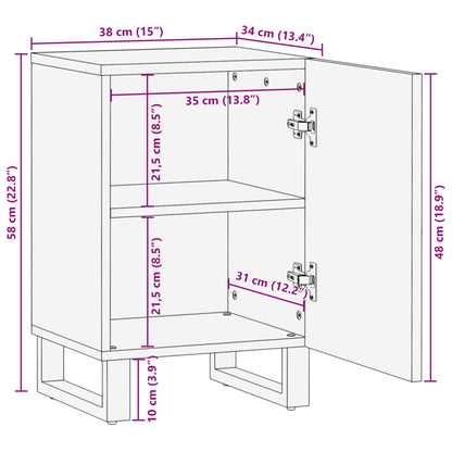 Bathroom Cabinet 38x34x58 cm Solid Wood Rough Mango