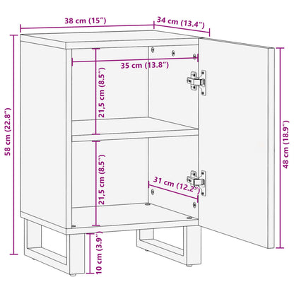 Bathroom Cabinet 38x34x58 cm Solid Wood Mango