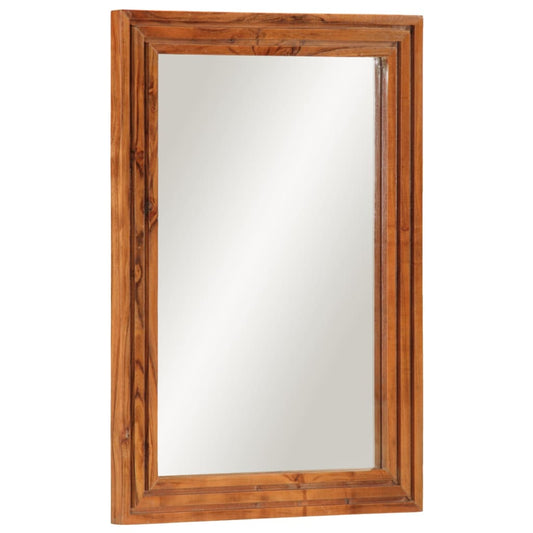 Bathroom Mirror 50x70 cm Solid Wood Acacia and Glass