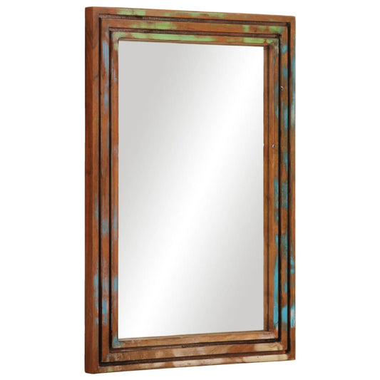 Bathroom Mirror 50x70 cm Solid Wood Acacia and Glass