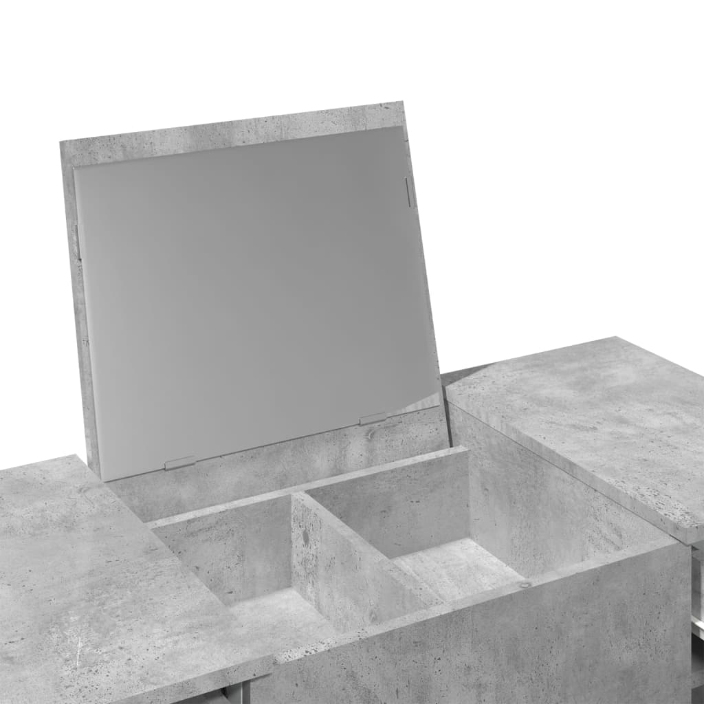 Dressing Table with Mirror Concrete Grey 100x45x76 cm - Bend