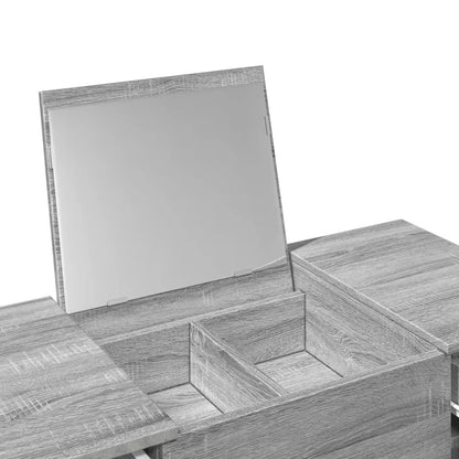 Dressing Table with Mirror Grey Sonoma 100x45x76 cm