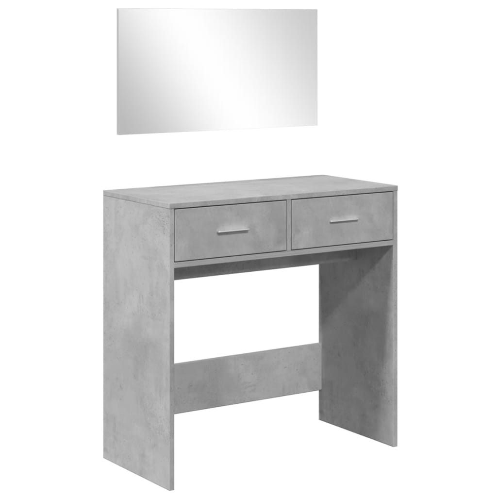 Dressing Table with Mirror Concrete Grey 80x39x80 cm - Bend