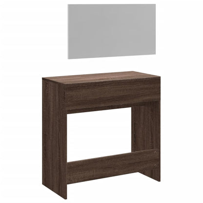 Dressing Table with Mirror Brown Oak 80x39x80 cm - Bend