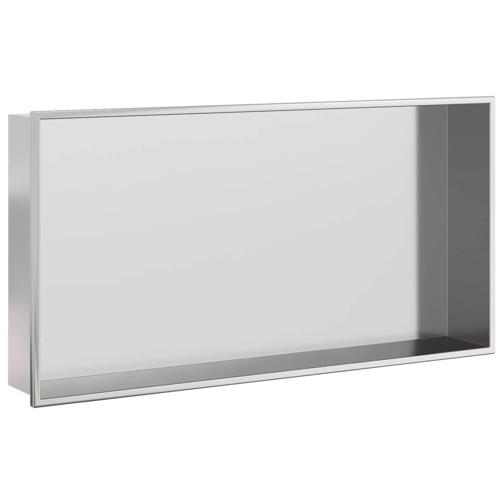 Shower Niche Brushed Silver 62x32x9 cm Stainless Steel