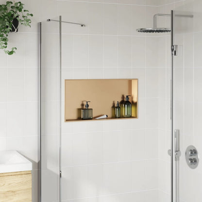 Shower Niche Brushed Gold 62x32x9 cm Stainless Steel Storage Solution