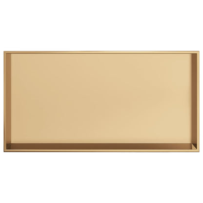 Shower Niche Brushed Gold 62x32x9 cm Stainless Steel Storage Solution