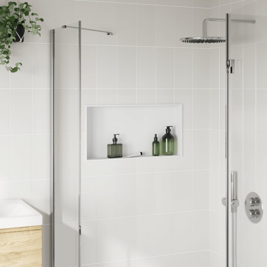 Shower Niche Matt White 62x32x9 cm Stainless Steel Storage Solution