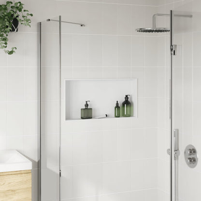 Shower Niche Matt White 62x32x9 cm Stainless Steel Storage Solution