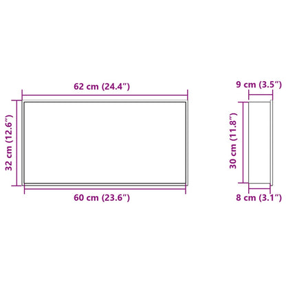 Shower Niche Matt White 62x32x9 cm Stainless Steel Storage Solution