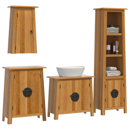 4 Piece Bathroom Furniture Set Solid Wood Pine