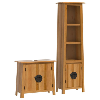 2 Piece Bathroom Furniture Set Solid Wood Pine