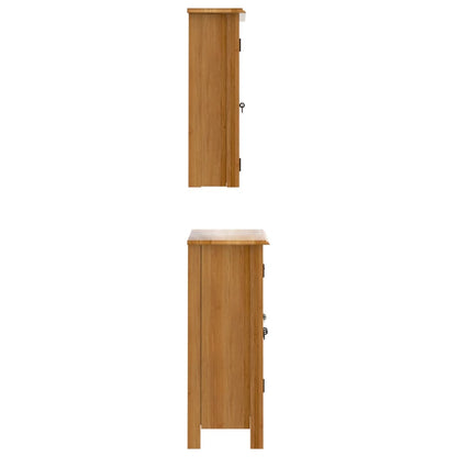 3 Piece Bathroom Furniture Set Solid Wood Pine