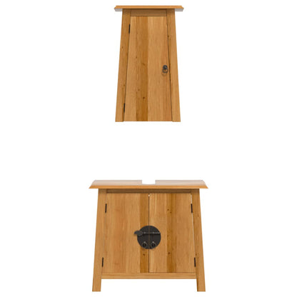 2 Piece Bathroom Furniture Set Solid Wood Pine