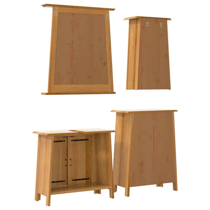 4 Piece Bathroom Furniture Set Solid Wood Pine