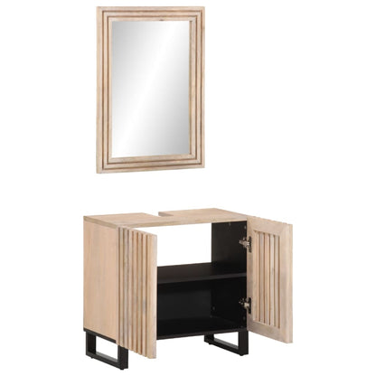 2 Piece Bathroom Furniture Set Solid Wood Mango