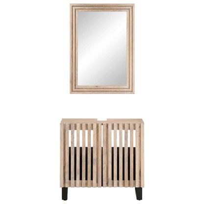 2 Piece Bathroom Furniture Set Solid Wood Mango