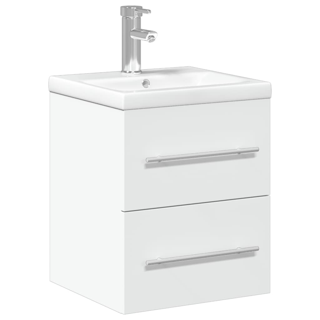 Bathroom Sink Cabinet with Built-in Basin White - Bend