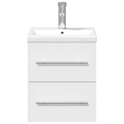 Bathroom Sink Cabinet with Built-in Basin White - Bend