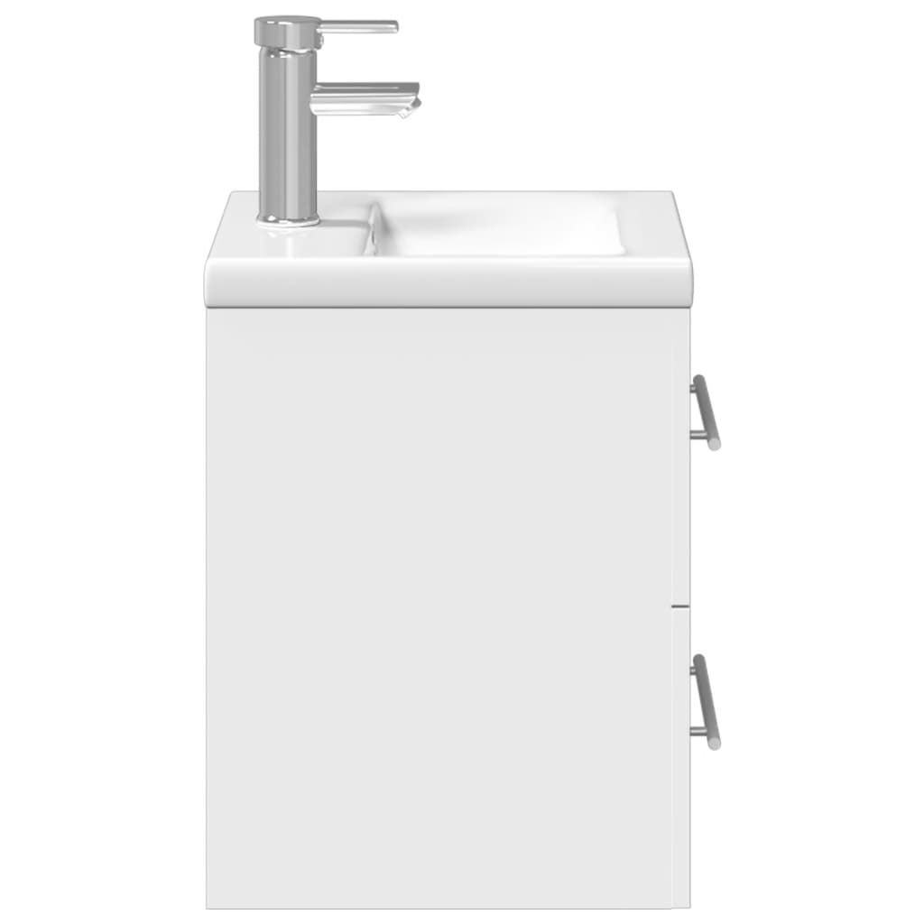 Bathroom Sink Cabinet with Built-in Basin White - Bend